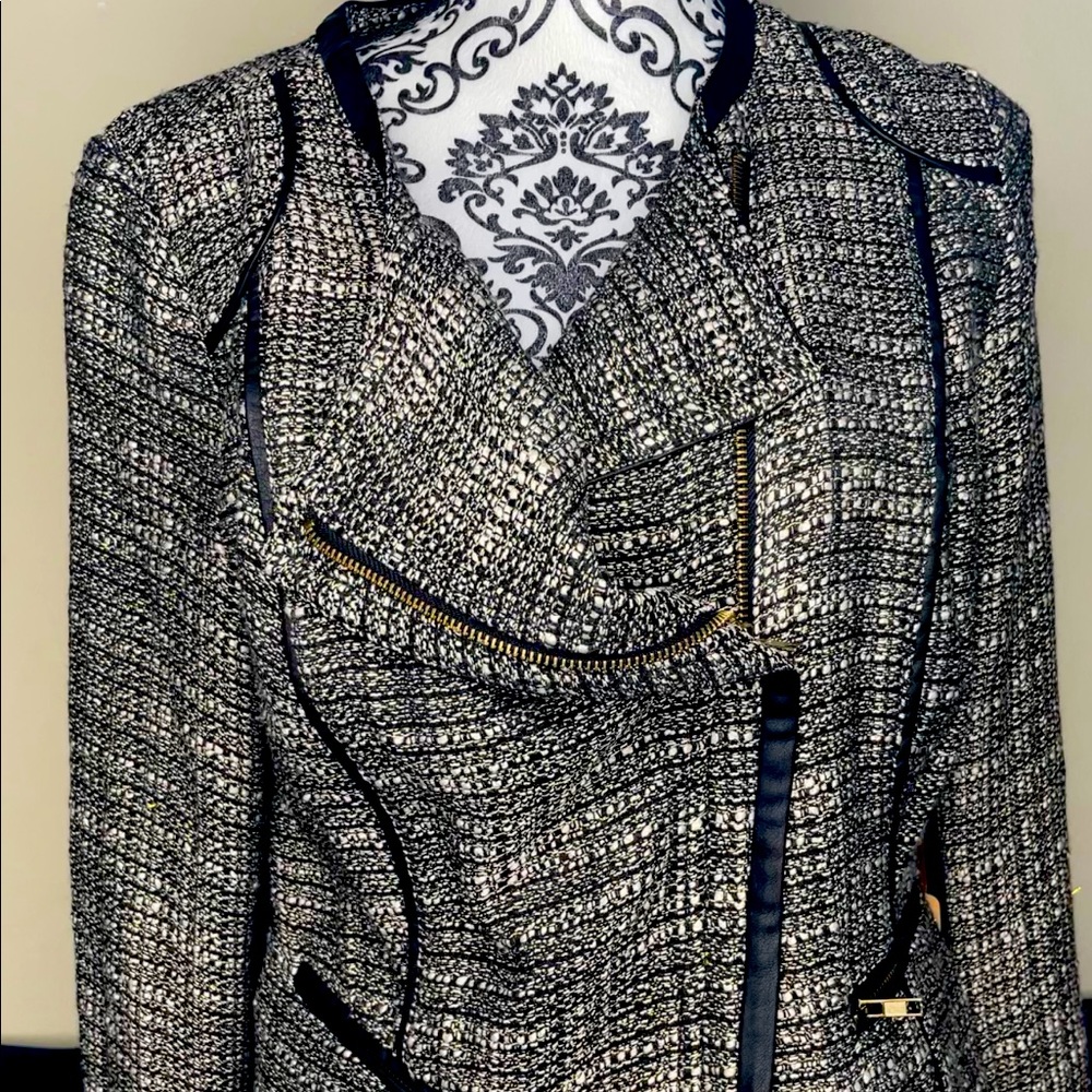 Gibson Latimer black and white tweed blazer